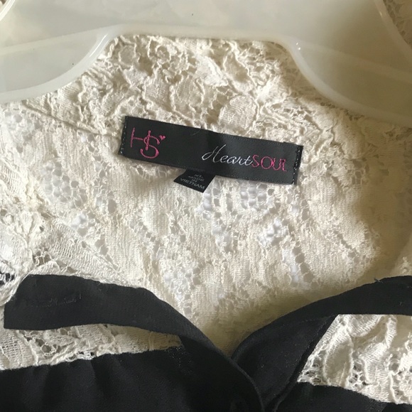 🛍 Heart Soul XL Sheer Black Lace Top - Picture 3 of 4